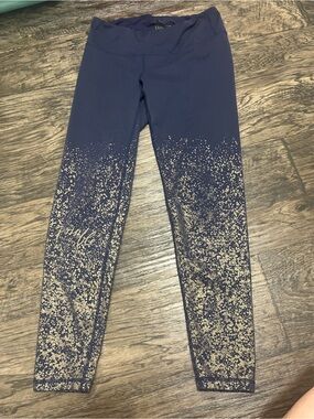 Lilly Pulitzer weekender Navy Leggings with Gold Logo Print